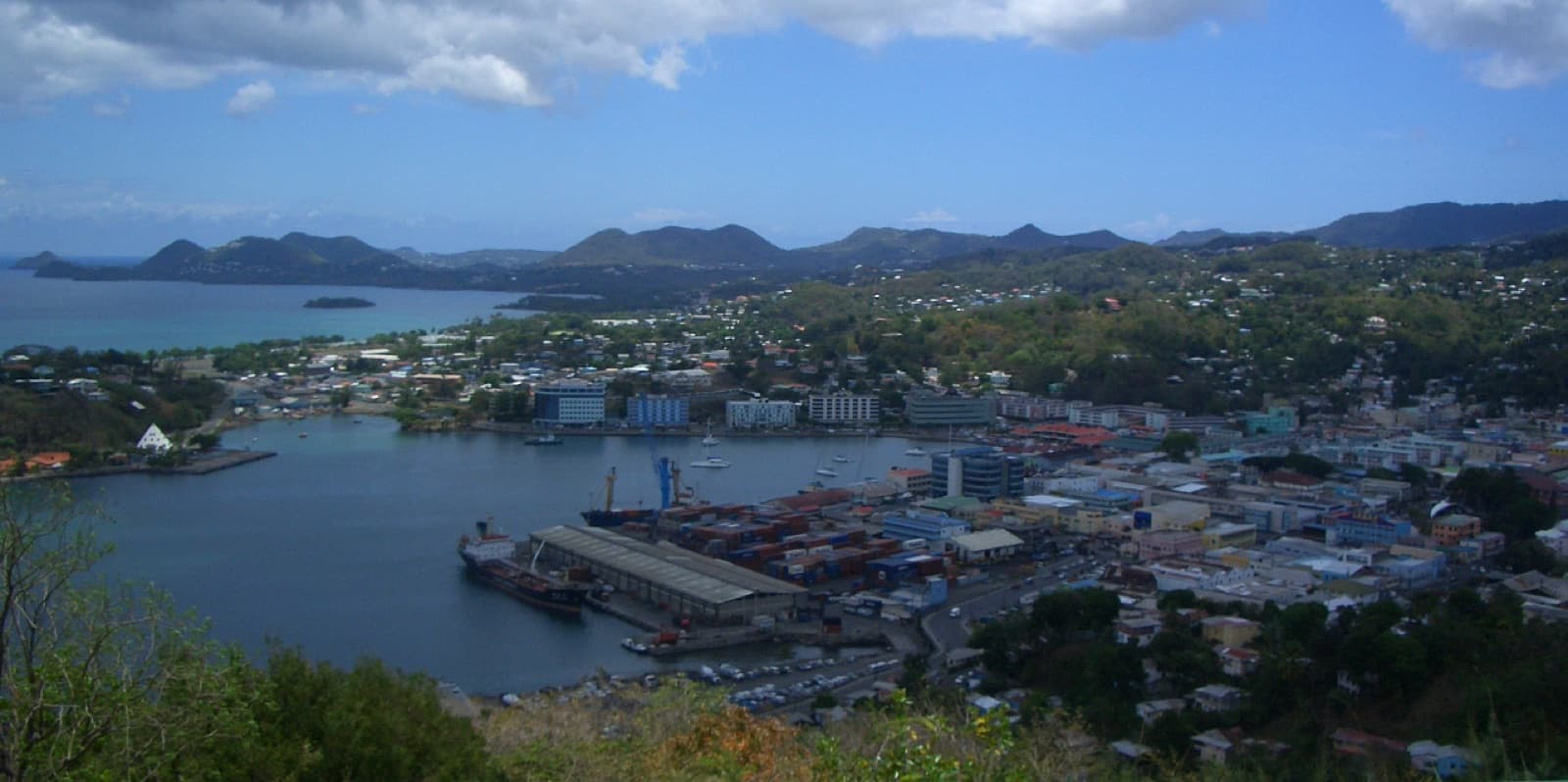 Castries, hovedstaden i Saint Lucia