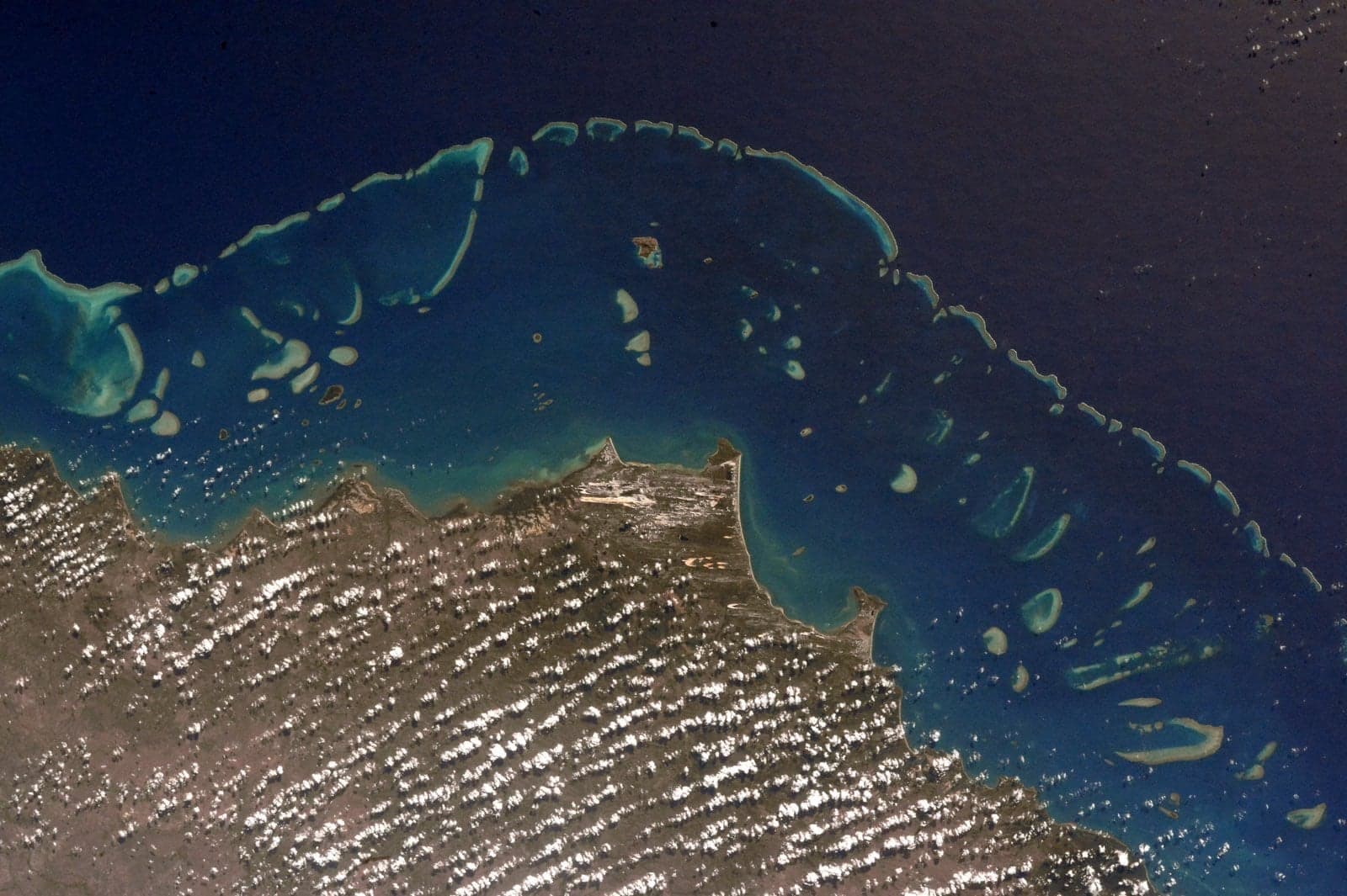 The Great Barrier Reef photographed from the International Space Station