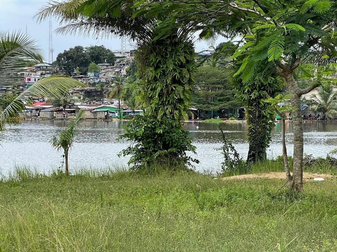 A view of Providence Island in the Mesurado River near Monrovia, Liberia