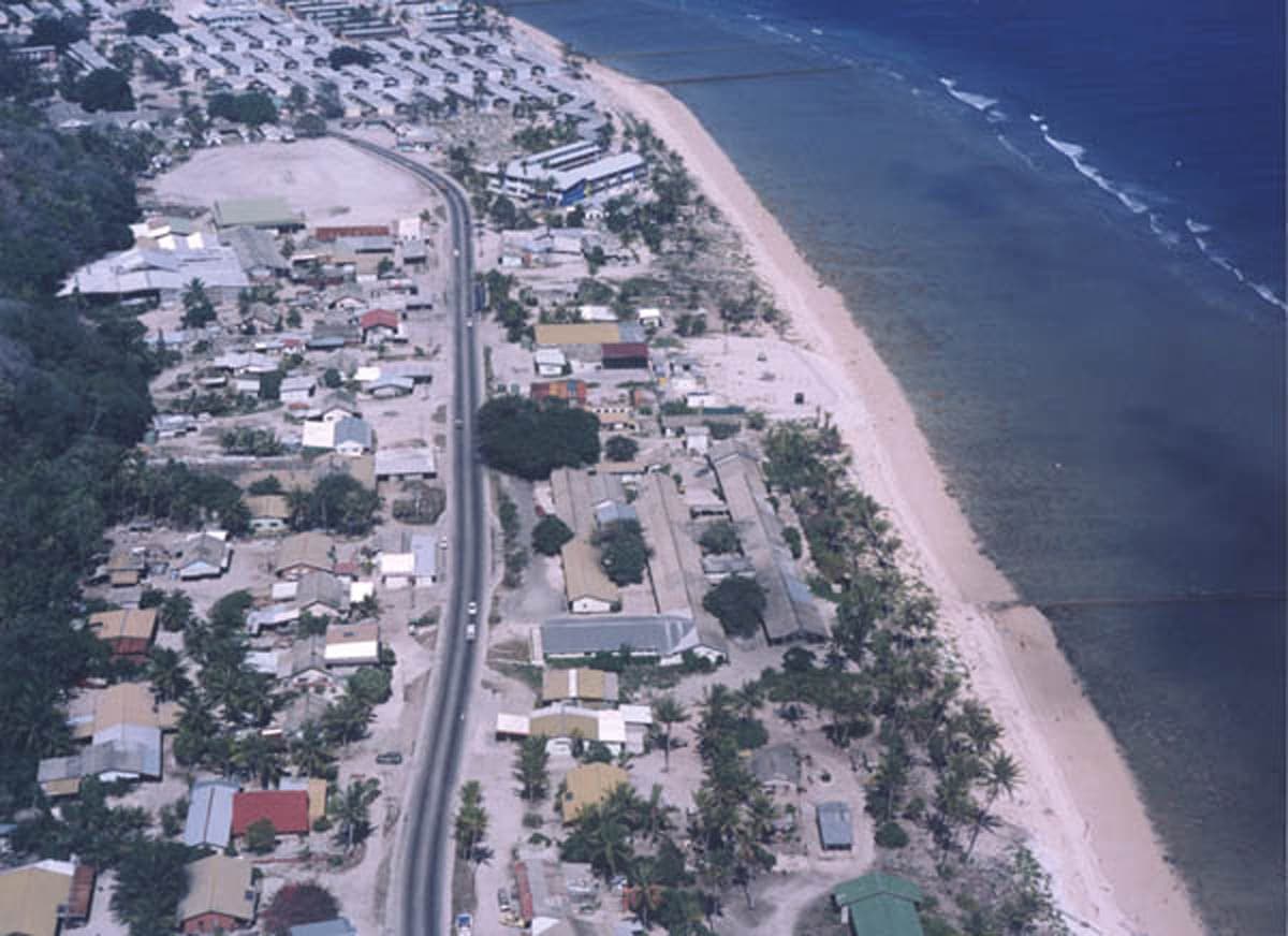 Dramatic rocky pinnacles and scrubby vegetation in the interior of Nauru