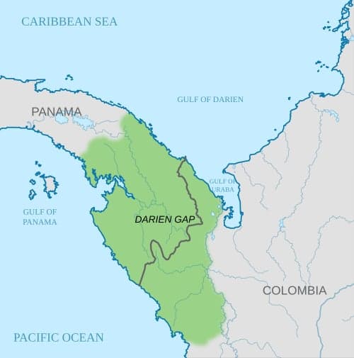 Dense green canopy of the Darién Rainforest in eastern Panama