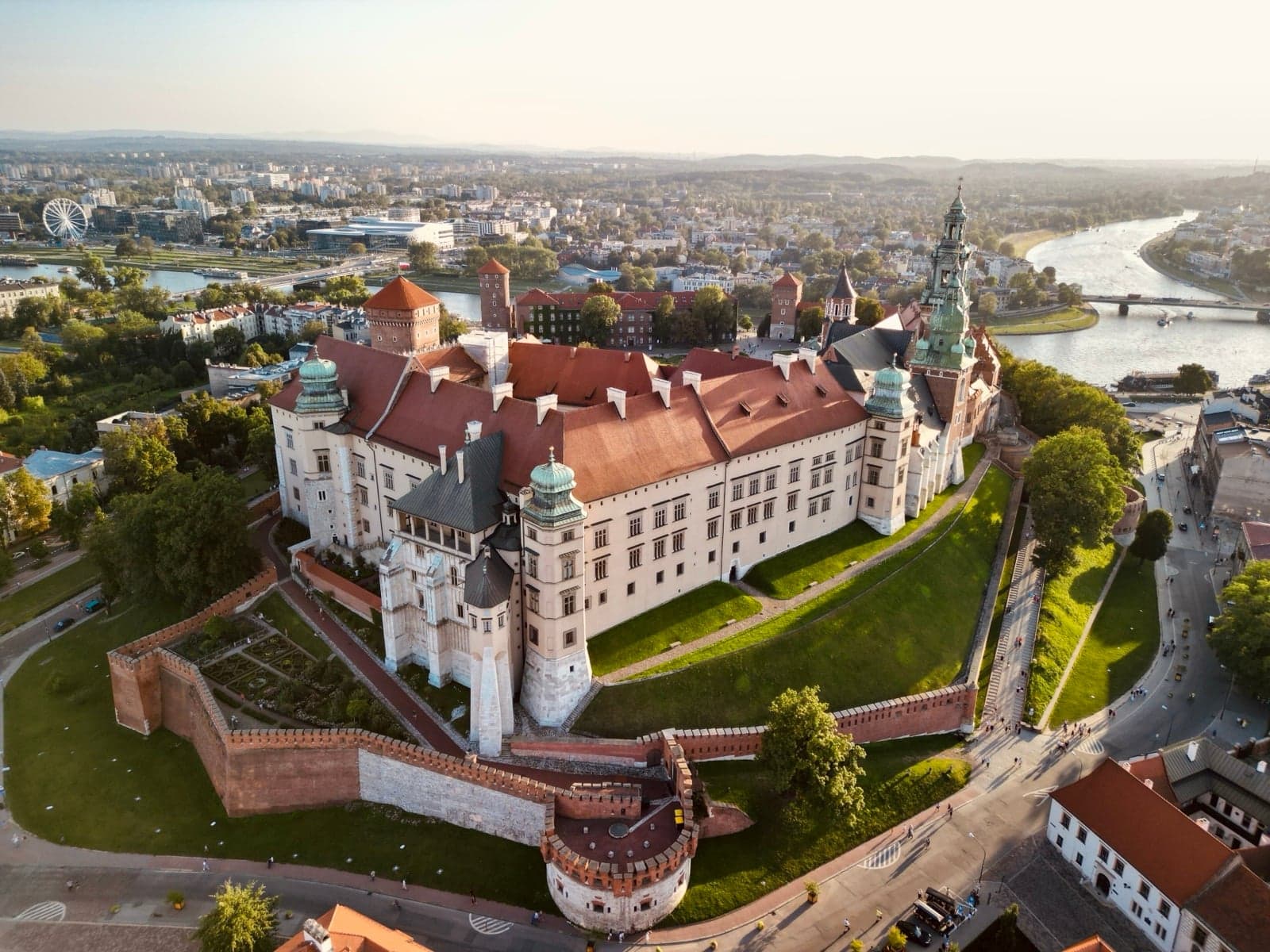 Wawel Royal Castle on a hill above the Vistula river in Kraków