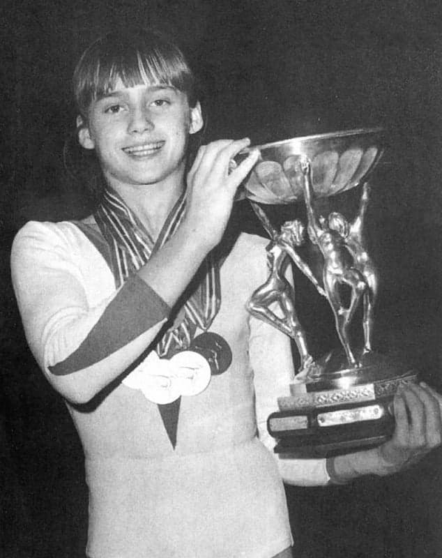 A gymnast on the beam - a classic Olympic gymnastics image