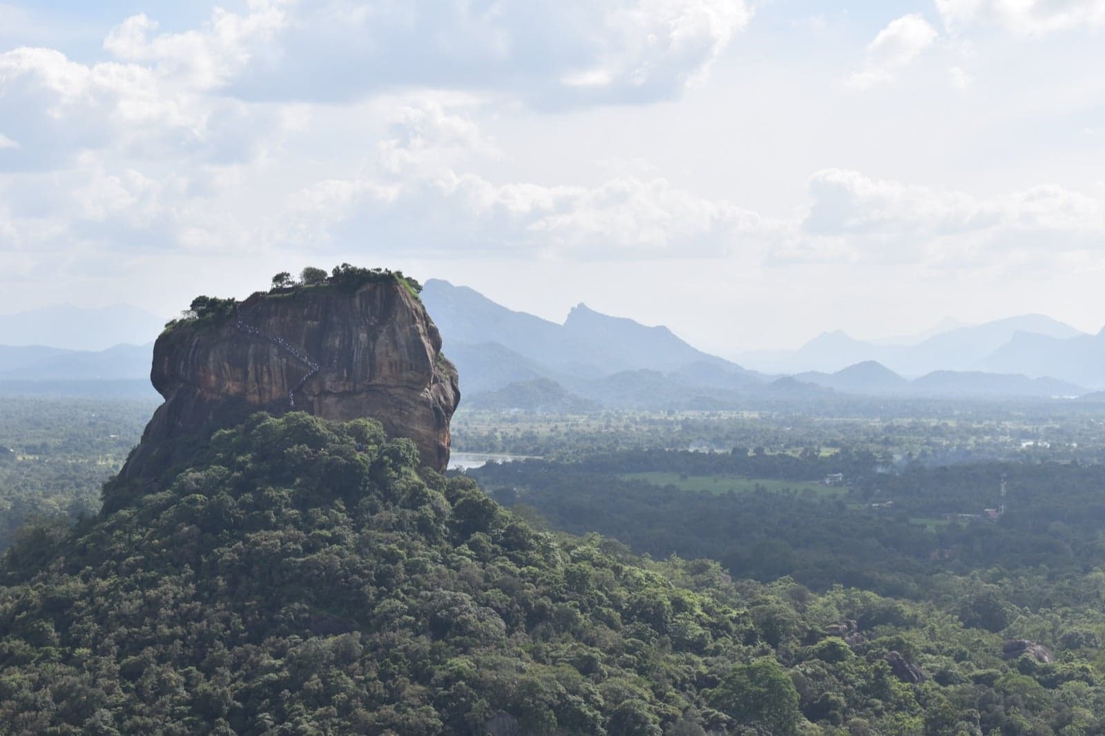 The Sigiriya rock fortress rising out of the jungle in central Sri Lanka