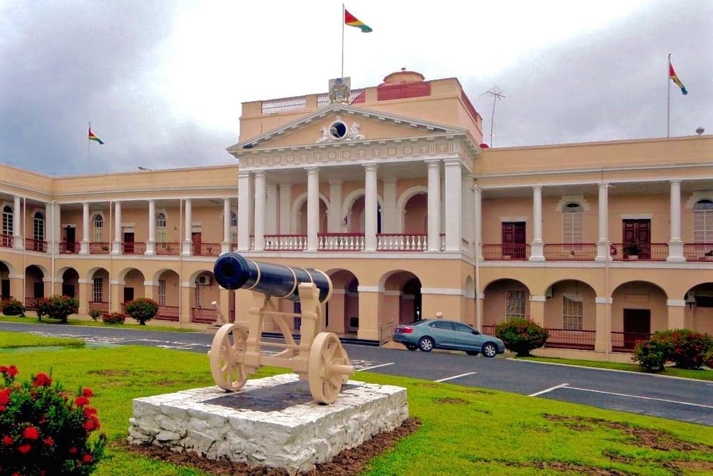 St George's Cathedral, a tall white wooden cathedral in Georgetown, Guyana