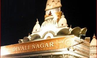 Thousands of small clay oil lamps glowing at Divali Nagar in Trinidad