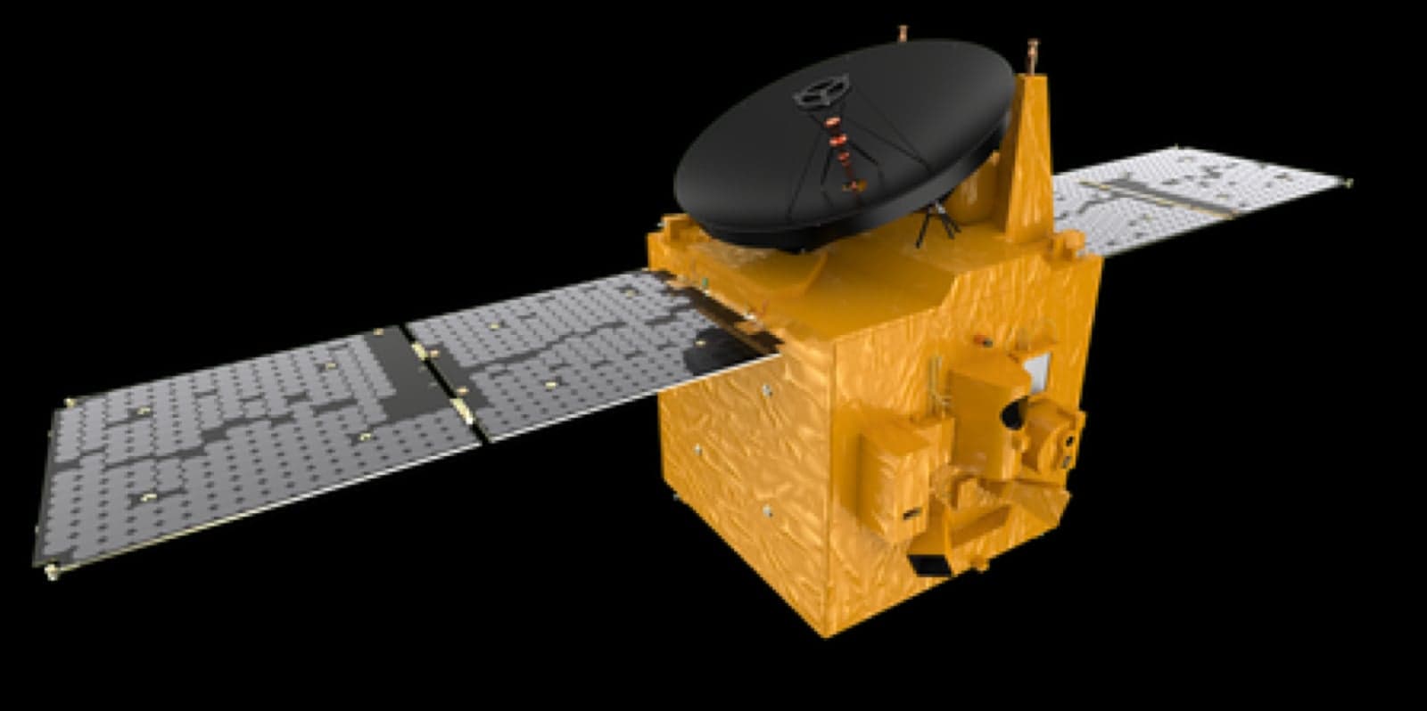 Illustration of the UAE Hope Probe orbiting Mars