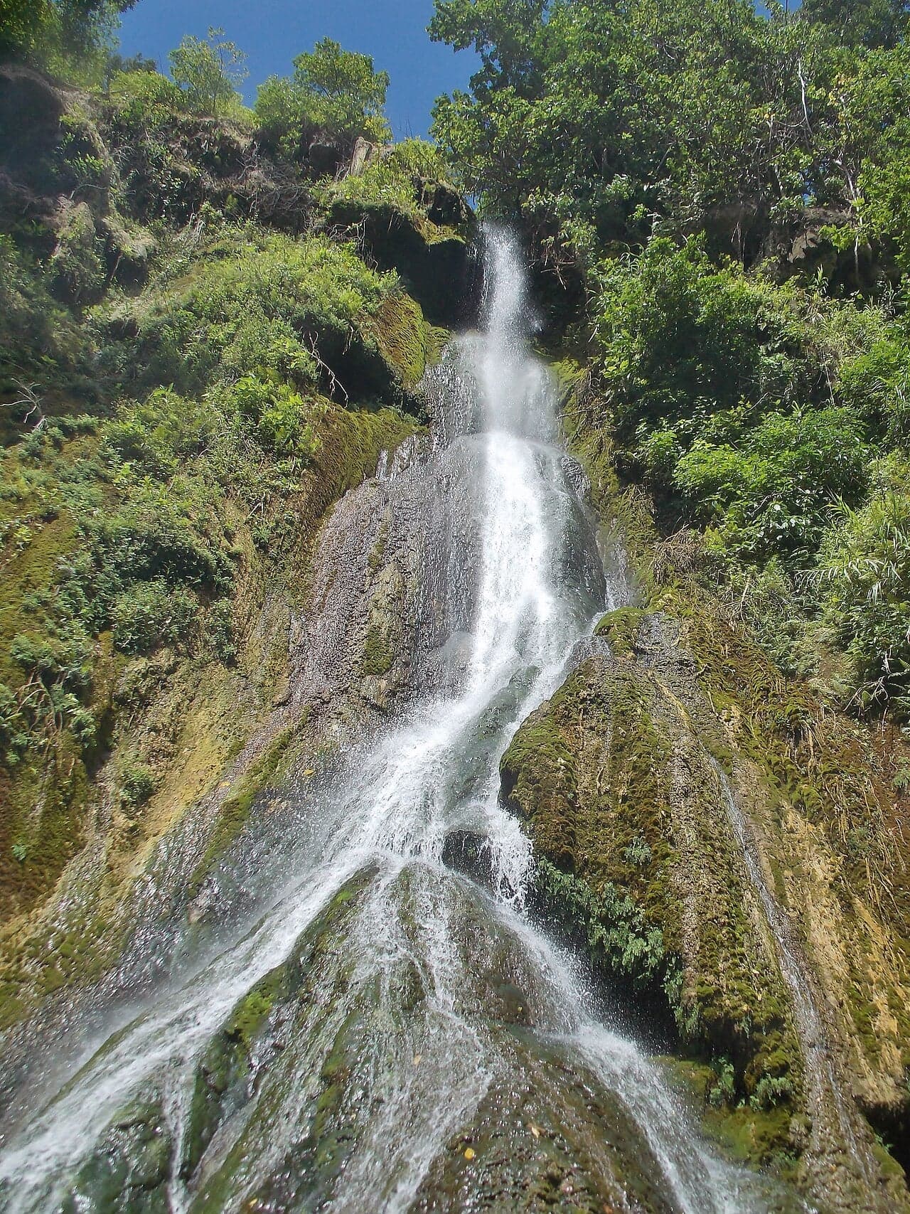 Mele Cascades waterfall with green jungle and turquoise swimming pools, Vanuatu